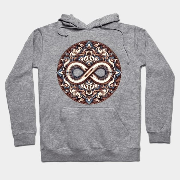 Mandala Brown Blue 3 Hoodie by sapphire seaside studio